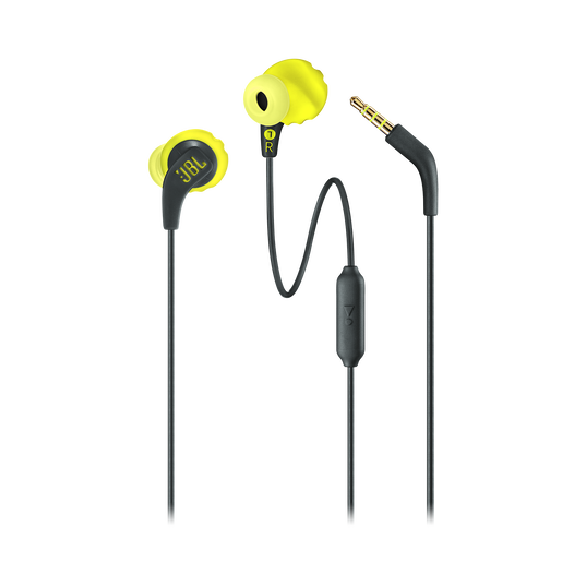 JBL Endurance RUN - Yellow - Sweatproof Wired Sport In-Ear Headphones - Detailshot 1