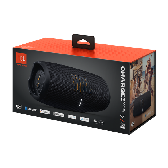 Parlante Bluetooth JBL Charge 5, Negro, Batería 20h, Wi-Fi 2 PA JBL CHARGE5 Wi