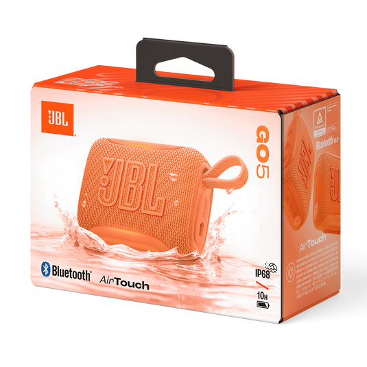 JBL Go 5 - Orange - Ultra-portable waterproof and drop-proof speaker with JBL legendary sound and ambient edge lighting - Detailshot 9 image number null
