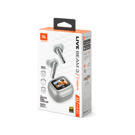 JBL Live Beam 3 - Silver - True wireless noise-cancelling closed-stick earbuds - Detailshot 15 image number null