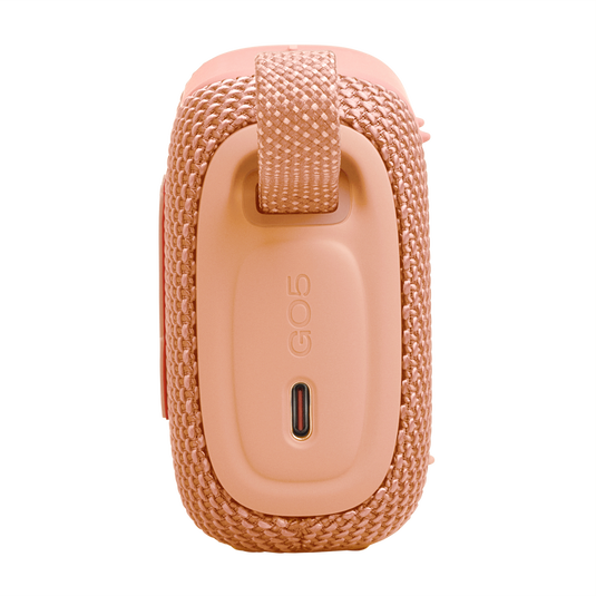 JBL Go 5 - Orange - Ultra-portable waterproof and drop-proof speaker with JBL legendary sound and ambient edge lighting - Left image number null