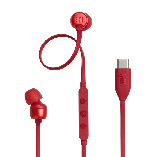 JBL Tune 310C USB - Red - Wired Hi-Res In-Ear Headphones - Hero image number null