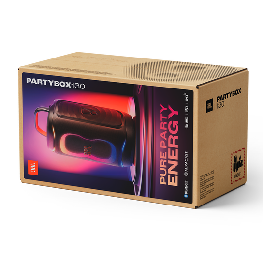 JBL PartyBox 130 - Black - Portable party speaker with JBL legendary sound, a dynamic lightshow and a foldable ergonomic handle - Detailshot 9 image number null
