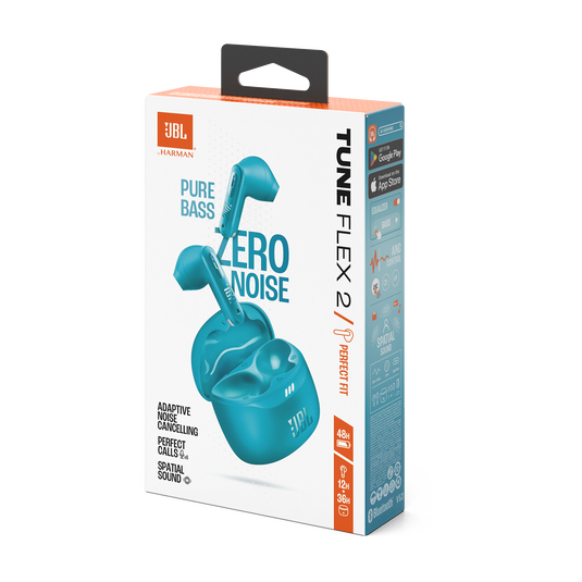 JBL Tune Flex 2 - Turquoise - True Wireless Noise Cancelling Earbuds - Detailshot 15 image number null
