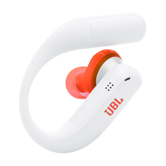 JBL Endurance Peak 4 - White / Orange - True Wireless Noise Cancelling Sport Earbuds - Detailshot 1 image number null