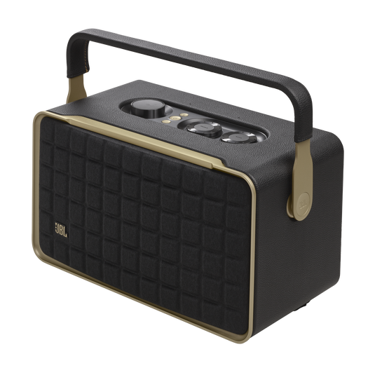 JBL Authentics 300 - Black - Portable smart home speaker with Wi-Fi, Bluetooth and voice assistants with retro design. - Detailshot 2 image number null